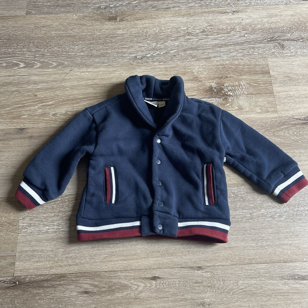 Baker By Ted Baker Toddler Boys Varsity Jacket Navy 18 Months Shawl Collar